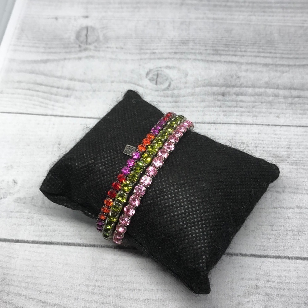 Givenchy ombre gunmetal rhinestone stretch bracelet plus free extra